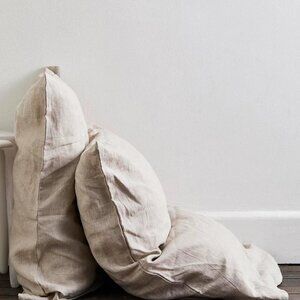 Bed Threads Oatmeal 100% French Flax Linen Pillowcases (Set of Two)